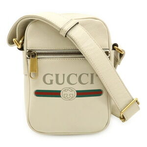 GUCCI White Leather Pochette Shoulder Bag